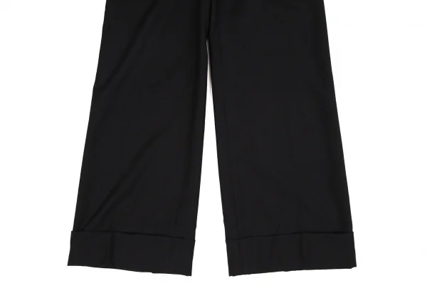ドルチェ&ガッバーナDOLCE&GABBANA ウール裾ダブルワイドパンツ 黒44 K-108671_004