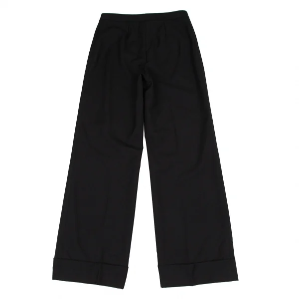 ドルチェ&ガッバーナDOLCE&GABBANA ウール裾ダブルワイドパンツ 黒44 K-108671_006