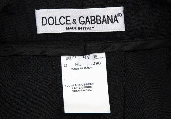 ドルチェ&ガッバーナDOLCE&GABBANA ウール裾ダブルワイドパンツ 黒44 K-108671_008