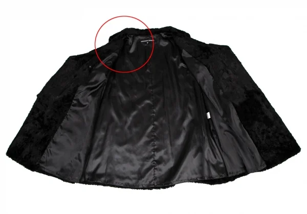 キャサリンハムネットロンドンKATHARINE HAMNETT LONDON コットンレーヨンパイルショールカラーコート 黒M K-108673_010