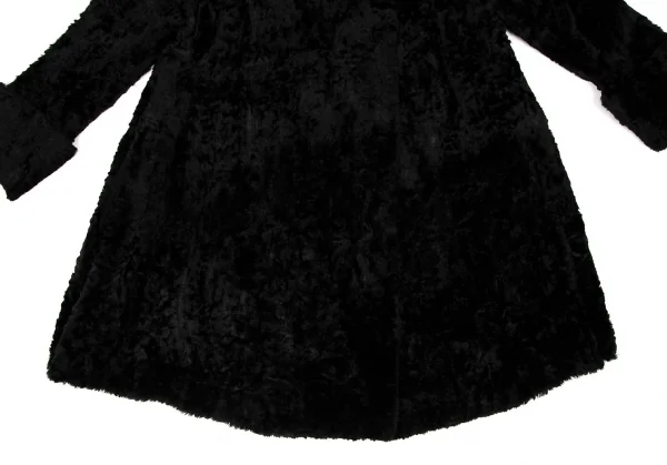 キャサリンハムネットロンドンKATHARINE HAMNETT LONDON コットンレーヨンパイルショールカラーコート 黒M K-108673_008