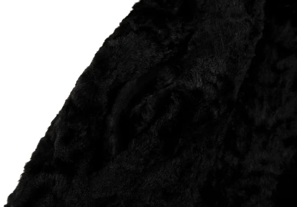 キャサリンハムネットロンドンKATHARINE HAMNETT LONDON コットンレーヨンパイルショールカラーコート 黒M K-108673_009