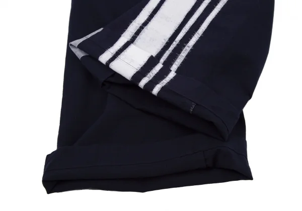 イッセイミヤケ ミーISSEY MIYAKE me サイドラインプリントベルテッドワイドクロップドパンツ 紺白M位 K-108682_008