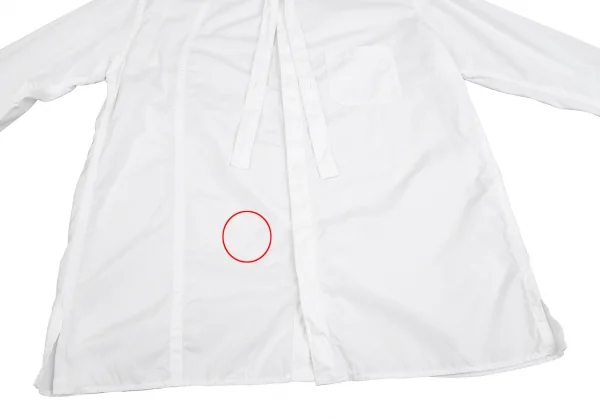 ヨウジヤマモト プールオムYohji Yamamoto POUR HOMME フロントカーブ切替ボウタイ比翼シャツ 白4 K-108683_008