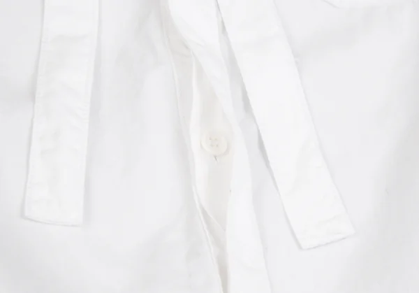 ヨウジヤマモト プールオムYohji Yamamoto POUR HOMME フロントカーブ切替ボウタイ比翼シャツ 白4 K-108683_011