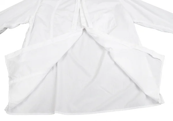 ヨウジヤマモト プールオムYohji Yamamoto POUR HOMME フロントカーブ切替ボウタイ比翼シャツ 白4 K-108683_012