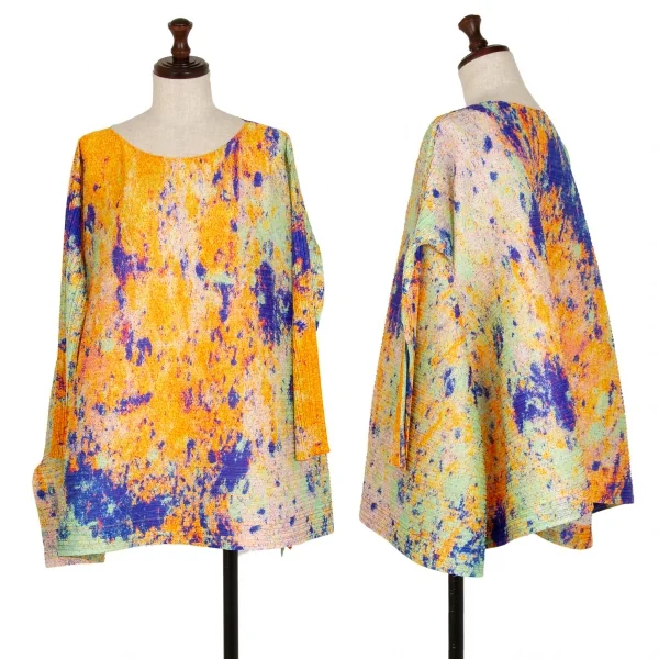 プリーツプリーズPLEATS PLEASE スプラッシュプリントワイドシルエットカットソー マルチM位 K-108690_001