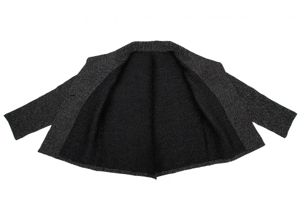 イッセイミヤケISSEY MIYAKE ステッチ編み1Bジャケット 黒白M位 K-108691_008