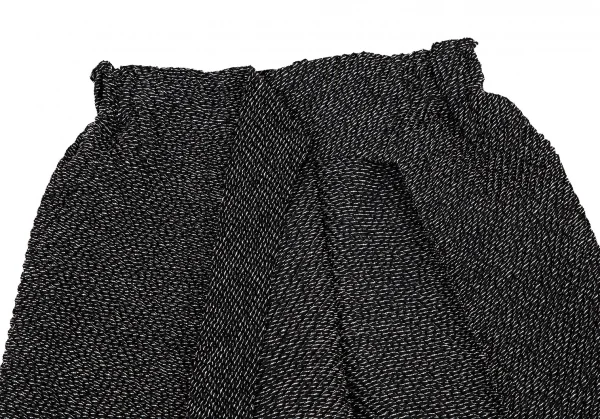 イッセイミヤケISSEY MIYAKE ステッチ編みベルテッドワイドパンツ 黒白M位 K-108692_002