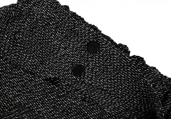 イッセイミヤケISSEY MIYAKE ステッチ編みベルテッドワイドパンツ 黒白M位 K-108692_003