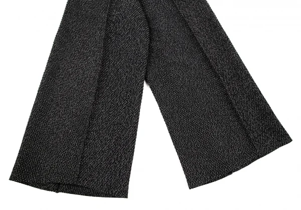 イッセイミヤケISSEY MIYAKE ステッチ編みベルテッドワイドパンツ 黒白M位 K-108692_007