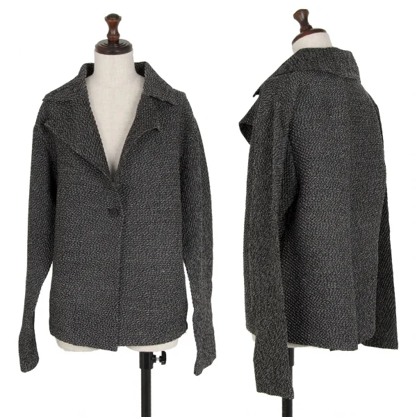 イッセイミヤケISSEY MIYAKE ステッチ編みセットアップ 黒白M位 K-108693_002