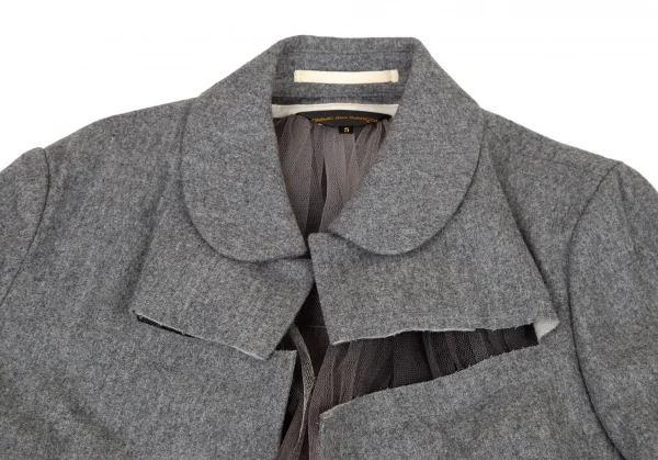 コムデギャルソンCOMME des GARCONS メッシュフェルト貼り付けジャケット グレーS K-108707_003