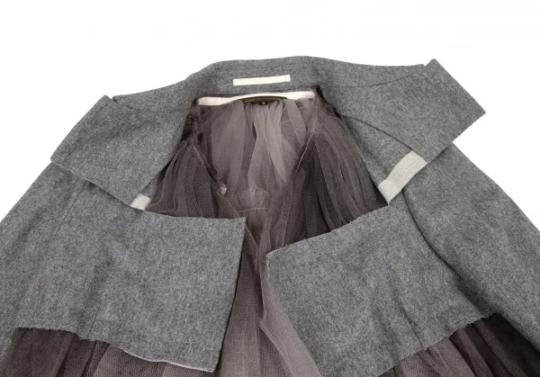 コムデギャルソンCOMME des GARCONS メッシュフェルト貼り付けジャケット グレーS K-108707_004