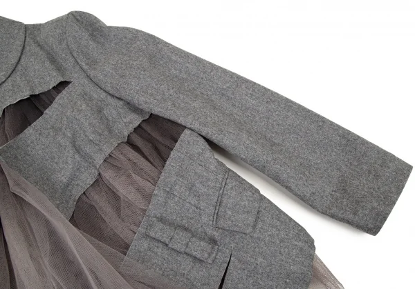 コムデギャルソンCOMME des GARCONS メッシュフェルト貼り付けジャケット グレーS K-108707_005