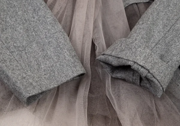 コムデギャルソンCOMME des GARCONS メッシュフェルト貼り付けジャケット グレーS K-108707_006