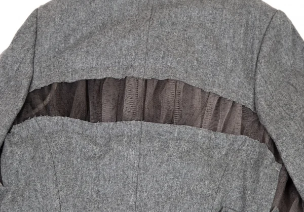 コムデギャルソンCOMME des GARCONS メッシュフェルト貼り付けジャケット グレーS K-108707_011