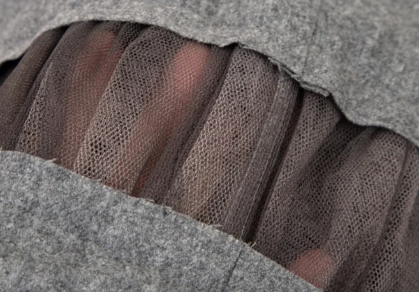 コムデギャルソンCOMME des GARCONS メッシュフェルト貼り付けジャケット グレーS K-108707_012