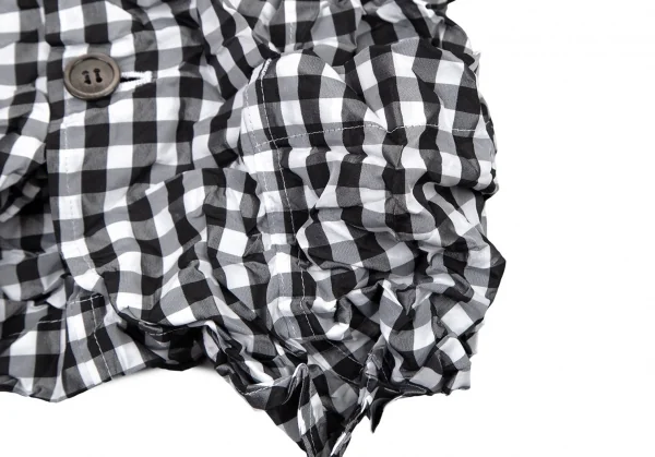 ジュンヤワタナベ コムデギャルソンJUNYA WATANABE COMME des GARCONS ポリシルクギンガムチェックワッシャーシャツ 白黒M位 K-108712_010