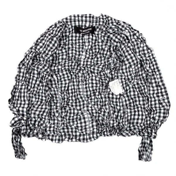 ジュンヤワタナベ コムデギャルソンJUNYA WATANABE COMME des GARCONS ポリシルクギンガムチェックワッシャーシャツ 白黒M位 K-108712_011