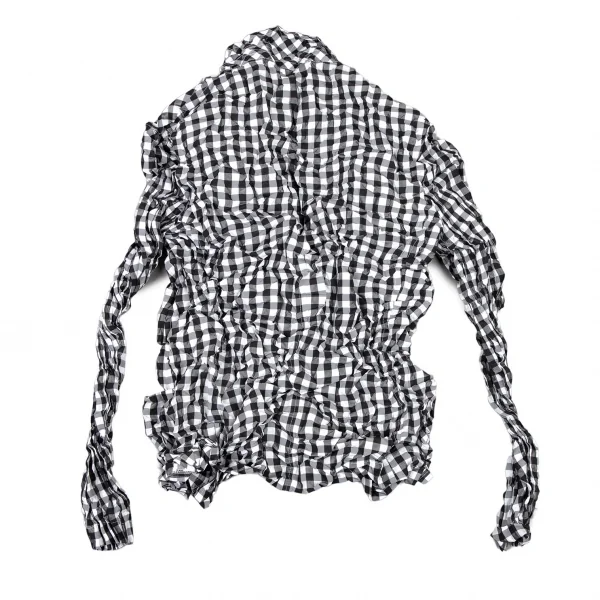 ジュンヤワタナベ コムデギャルソンJUNYA WATANABE COMME des GARCONS ポリシルクギンガムチェックワッシャーシャツ 白黒M位 K-108712_012