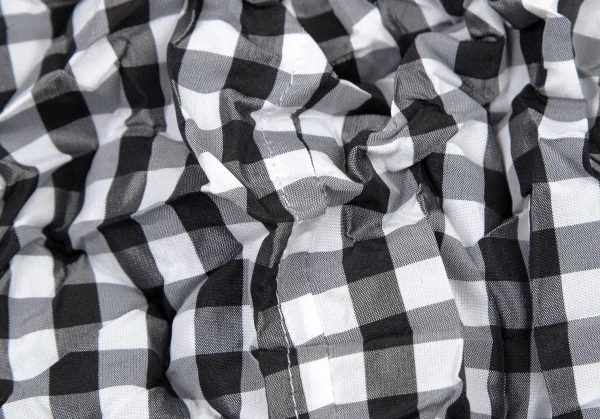ジュンヤワタナベ コムデギャルソンJUNYA WATANABE COMME des GARCONS ポリシルクギンガムチェックワッシャーシャツ 白黒M位 K-108712_013