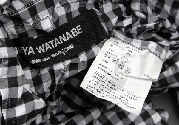 ジュンヤワタナベ コムデギャルソンJUNYA WATANABE COMME des GARCONS ポリシルクギンガムチェックワッシャーシャツ 白黒M位 K-108712_015