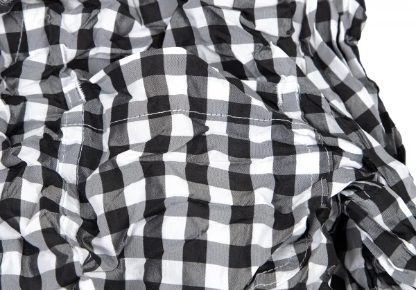 ジュンヤワタナベ コムデギャルソンJUNYA WATANABE COMME des GARCONS ポリシルクギンガムチェックワッシャーシャツ 白黒M位 K-108712_005