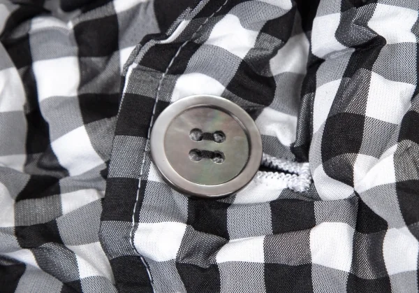 ジュンヤワタナベ コムデギャルソンJUNYA WATANABE COMME des GARCONS ポリシルクギンガムチェックワッシャーシャツ 白黒M位 K-108712_006