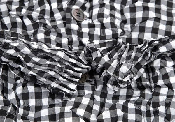 ジュンヤワタナベ コムデギャルソンJUNYA WATANABE COMME des GARCONS ポリシルクギンガムチェックワッシャーシャツ 白黒M位 K-108712_008