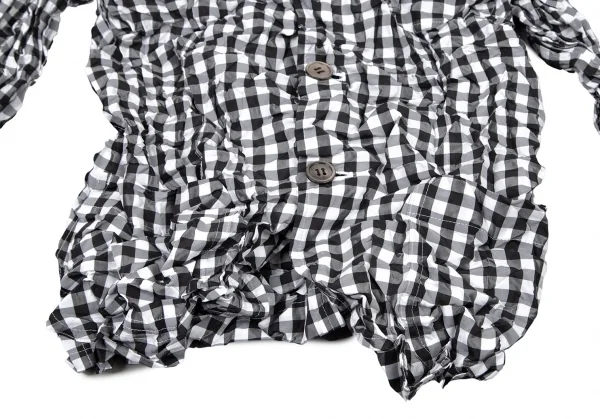 ジュンヤワタナベ コムデギャルソンJUNYA WATANABE COMME des GARCONS ポリシルクギンガムチェックワッシャーシャツ 白黒M位 K-108712_009