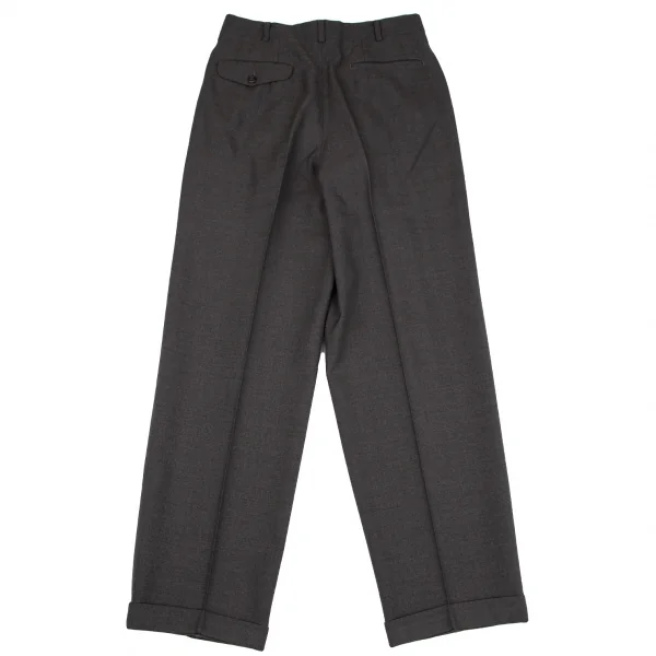 コムデギャルソン オムCOMME des GARCONS HOMME ウールシャドーストライプツータックダブルパンツ チャコールM K-108733_011