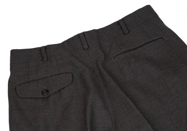 コムデギャルソン オムCOMME des GARCONS HOMME ウールシャドーストライプツータックダブルパンツ チャコールM K-108733_012