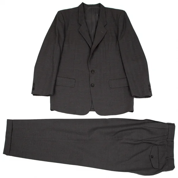 コムデギャルソン オムCOMME des GARCONS HOMME ウールシャドーストライプツータックダブルパンツ チャコールM K-108733_014