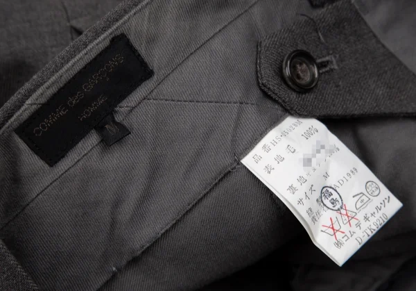 コムデギャルソン オムCOMME des GARCONS HOMME ウールシャドーストライプツータックダブルパンツ チャコールM K-108733_016