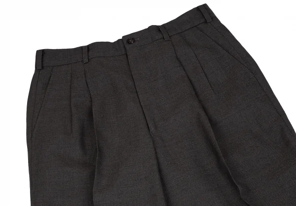 コムデギャルソン オムCOMME des GARCONS HOMME ウールシャドーストライプツータックダブルパンツ チャコールM K-108733_002