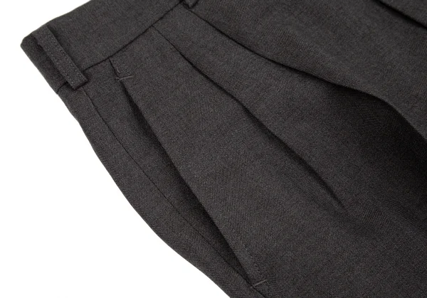 コムデギャルソン オムCOMME des GARCONS HOMME ウールシャドーストライプツータックダブルパンツ チャコールM K-108733_003