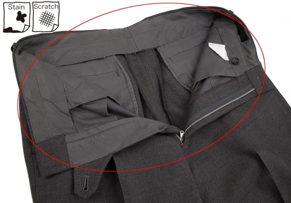 コムデギャルソン オムCOMME des GARCONS HOMME ウールシャドーストライプツータックダブルパンツ チャコールM K-108733_005