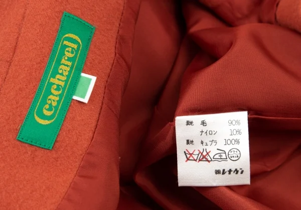 キャシャレルcacharel ウールビーバーショールカラーダブルジャケット オレンジM位 K-108748_014