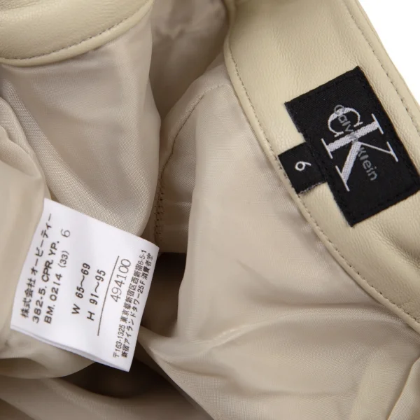 カルバンクラインCalvin Klein シープレザーパンツ ベージュ6 K-108757_012