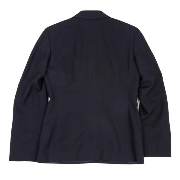 ジャンニヴェルサーチGIANNI VERSACE 透かしボタンショールカラージャケット 紺38 K-108761_011