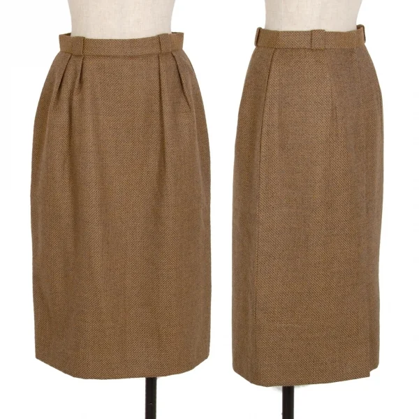クリスチャンディオールChristian Dior チェック織りスカート 茶グレー9 K-108763_001