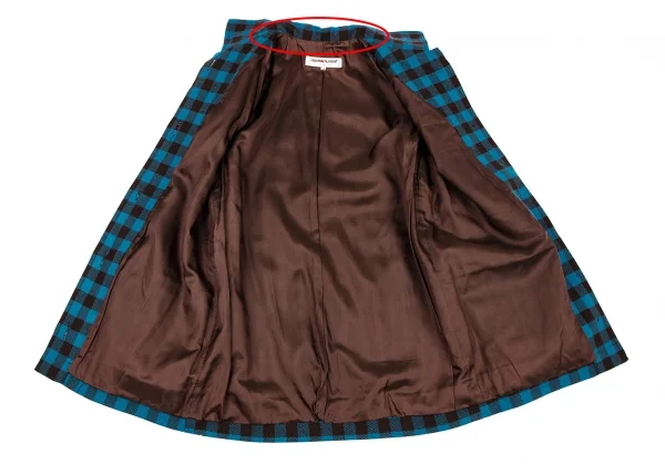 サンローラン リヴゴーシュSAINT LAURENT rive gauche チェックシャツジャケット 青茶34 K-108765_011