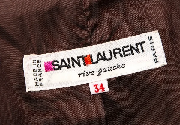 サンローラン リヴゴーシュSAINT LAURENT rive gauche チェックシャツジャケット 青茶34 K-108765_015