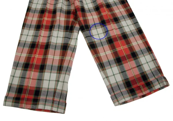 ワイズフォーメンY's for men コットンレーヨンタータンチェックパンツ 赤緑黒他2 K-108792_006
