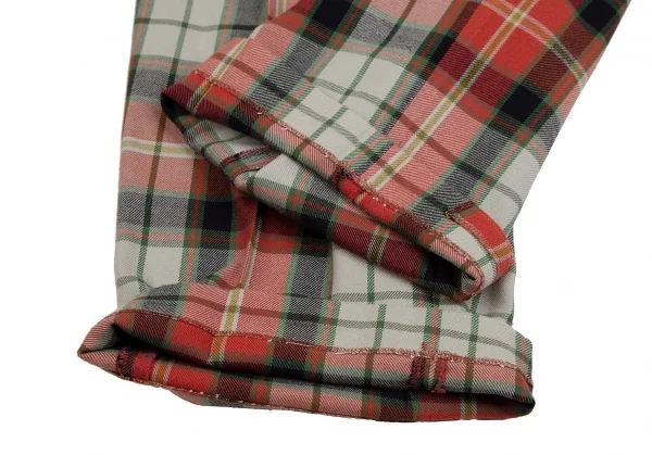 ワイズフォーメンY's for men コットンレーヨンタータンチェックパンツ 赤緑黒他2 K-108792_008