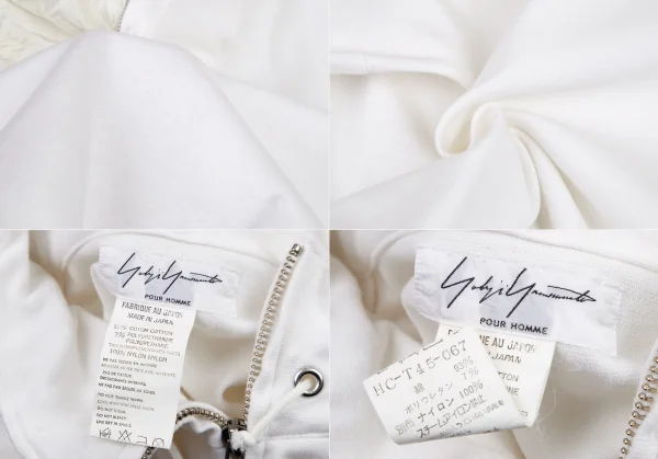 ヨウジヤマモト プールオムYohji Yamamoto POUR HOMME カップルズ期 コットンジップ収納セットアップ 白M位 K-108796_009