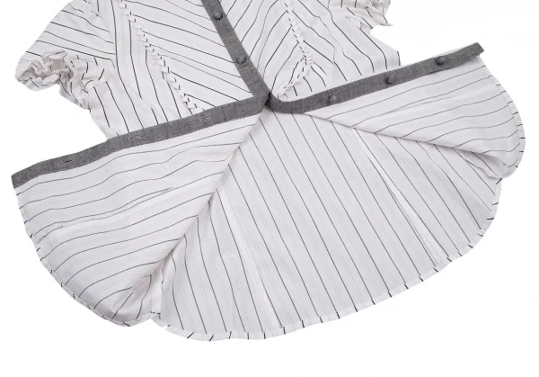 ドーリーガールバイアナスイ DOLLY GIRL BY ANNA SUI ストライプフリルブラウス 白グレーピンク1 K-108800_010