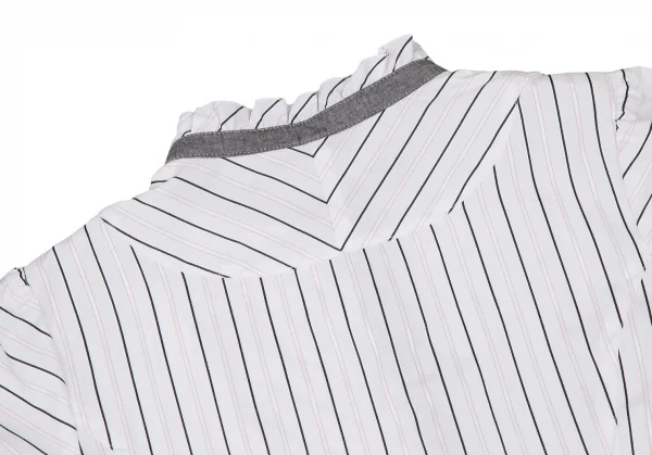 ドーリーガールバイアナスイ DOLLY GIRL BY ANNA SUI ストライプフリルブラウス 白グレーピンク1 K-108800_012