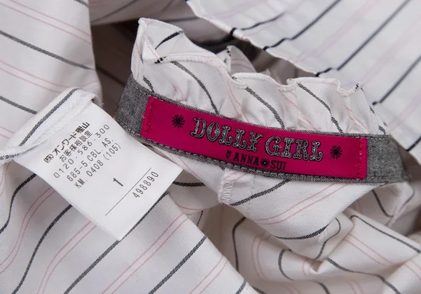 ドーリーガールバイアナスイ DOLLY GIRL BY ANNA SUI ストライプフリルブラウス 白グレーピンク1 K-108800_015